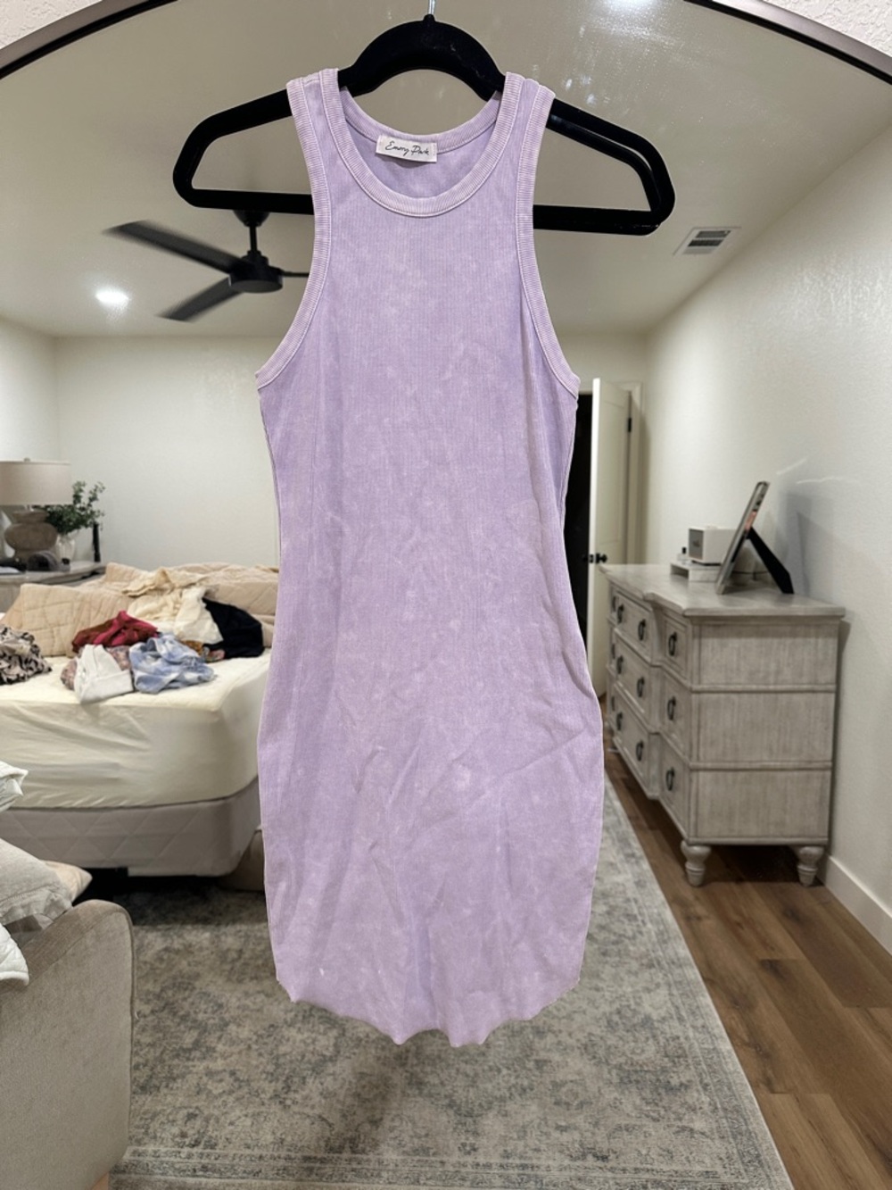 emory park Lavender Ribbed Tank Midi Dress
